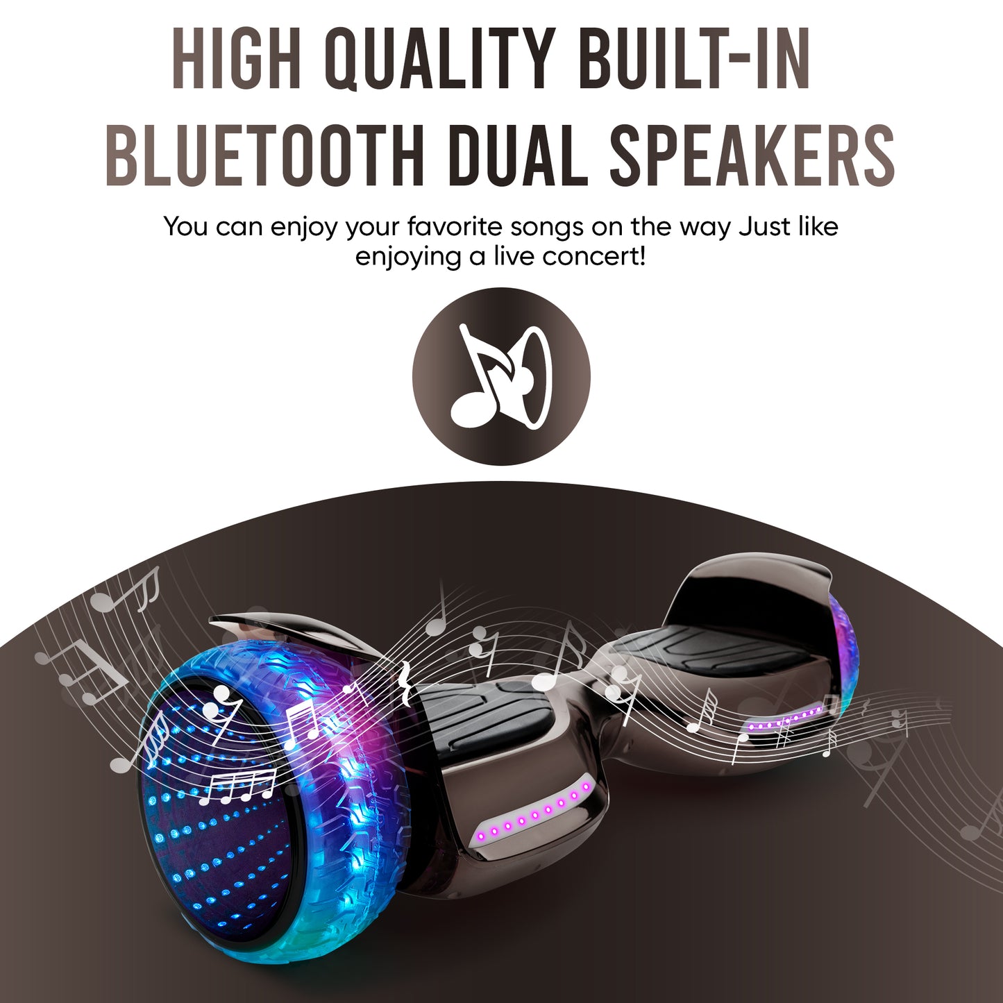 Hoverboard for Kids - 6.5'' Wheels Electric Self Balancing Scooter with Bluetooth Speaker and LED Lights - UL Safety Certified