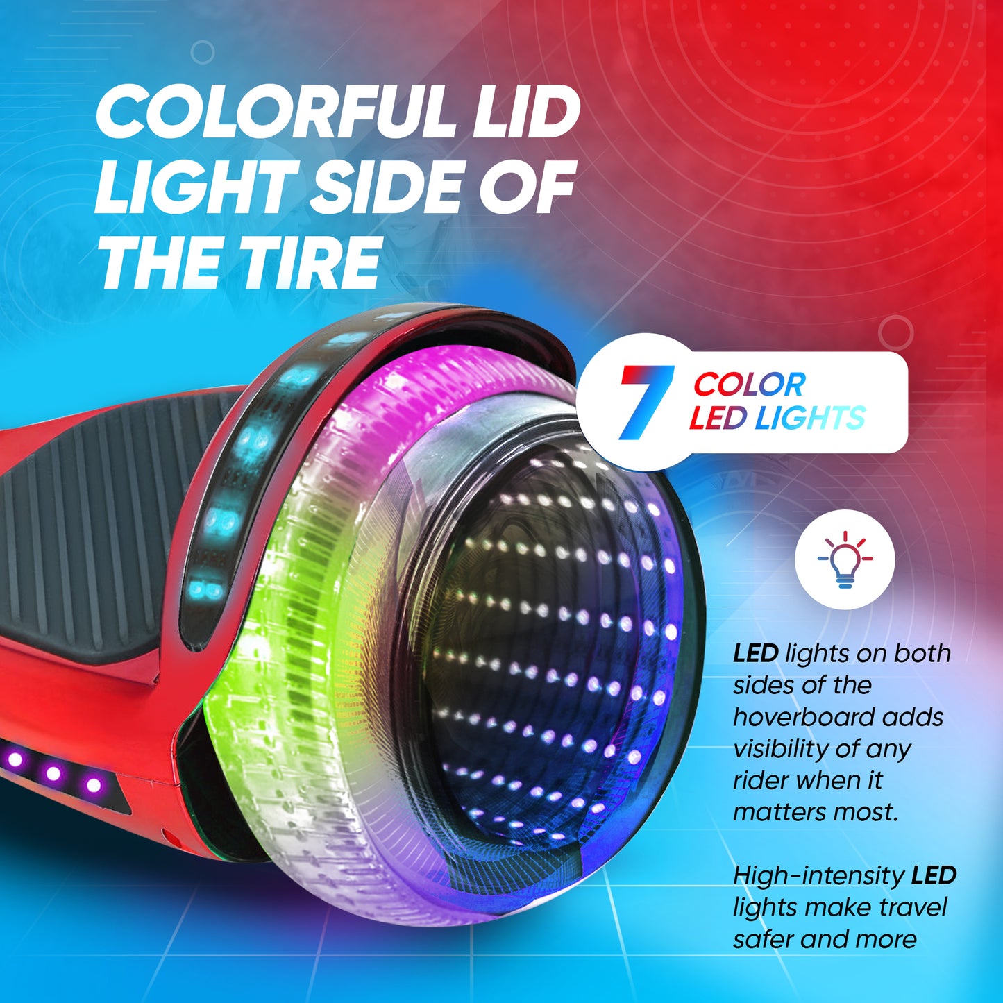 Hoverboard for Kids Ages 6-12, Self Balancing Scooter with Led Lights and Built-in Bluetooth Speaker, UL Safety Certified