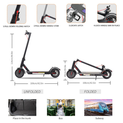ZeeBull Electric Scooters  for Adults, 8.5" Solid Tires 350W E Scooter